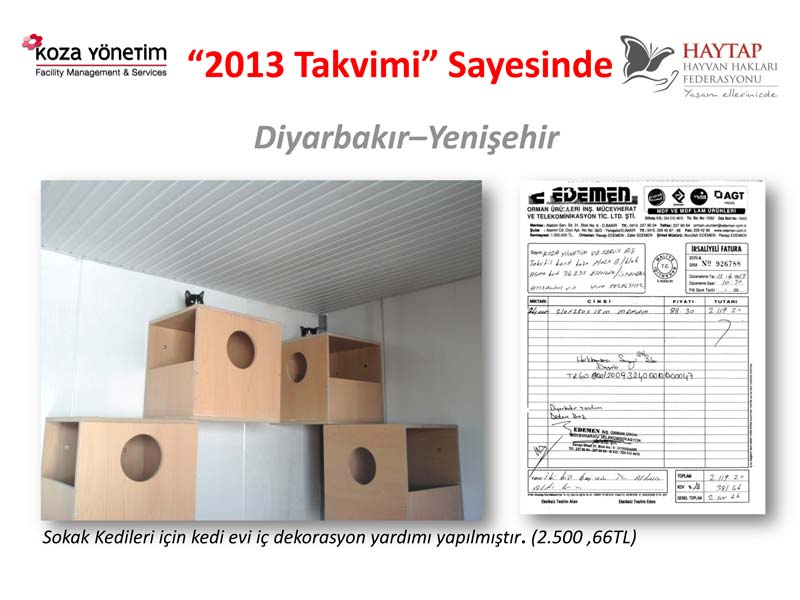 Haytap  2013 Takvimi Sayesinde Yapılan Yardımlar