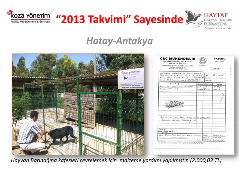 Haytap  2013 Takvimi Sayesinde Yapılan Yardımlar