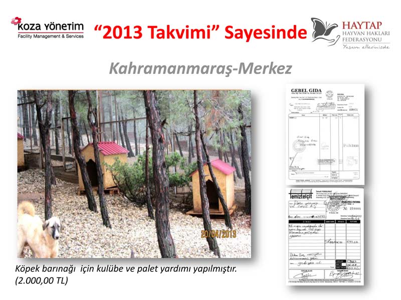 Haytap  2013 Takvimi Sayesinde Yapılan Yardımlar