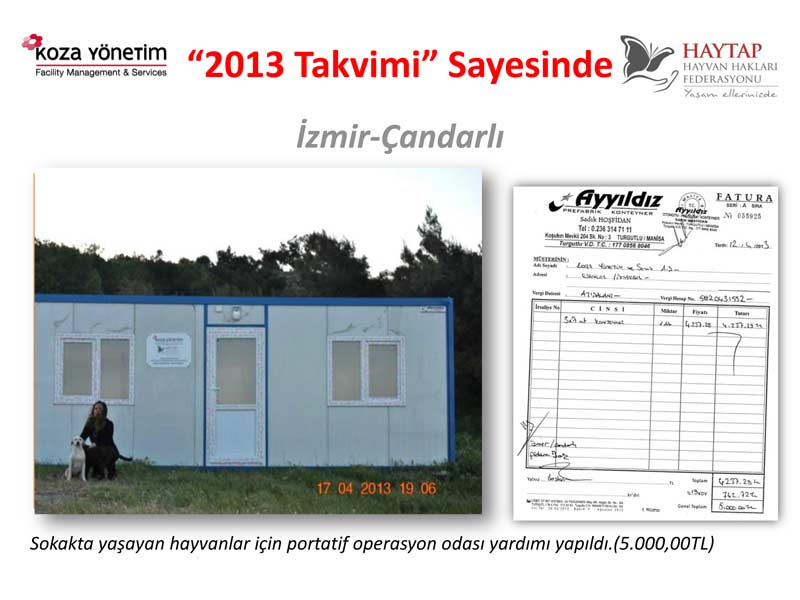 Haytap  2013 Takvimi Sayesinde Yapılan Yardımlar