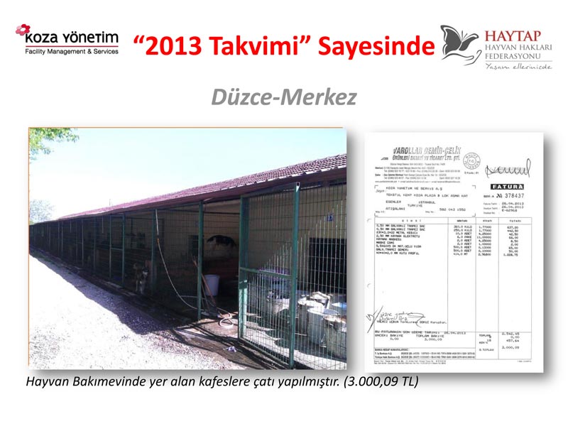 Haytap  2013 Takvimi Sayesinde Yapılan Yardımlar