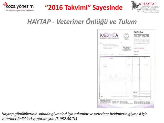 Haytap 2016 Takvimleri Sayesinde Yapılanlar