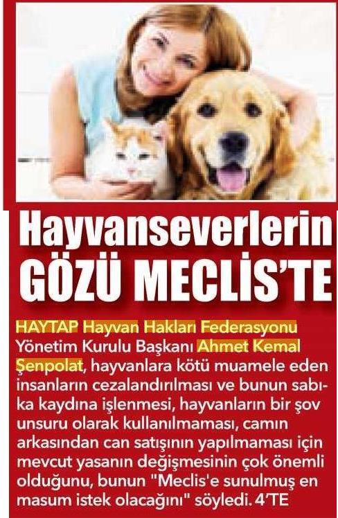 Hayvan severlerin gözü Meclis’te