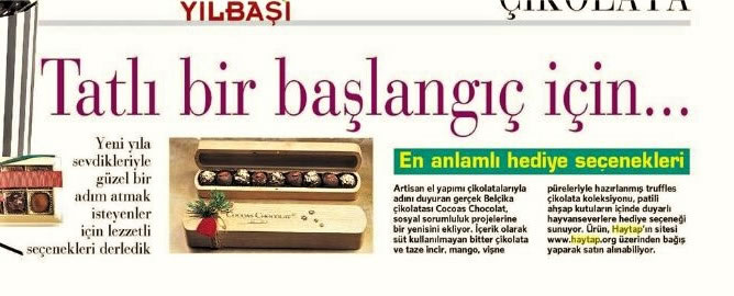 (*) Sahipsiz Hayvanlara Destek Olmak İçin Çikolata , Haytap’tan Alınır !