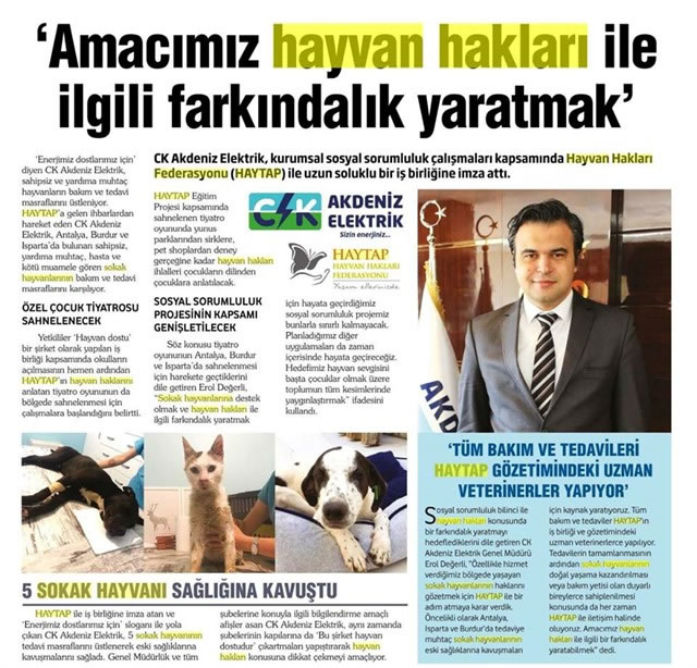 CK Akdeniz Elektrik & Haytap Sosyal Sorumluluk Projesi