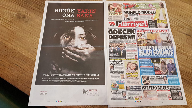 6 büyük gazetede HAYTAP tam sayfa ilanlarımız