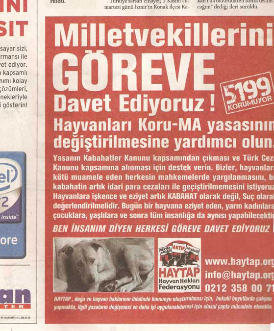 HAYTAP Milletvekillerini Göreve Çağırıyor ! 