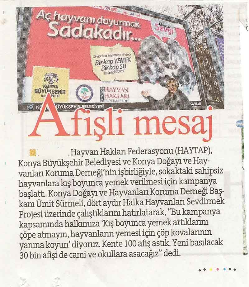 Konya’da 100 Farklı Noktada Haytap Afişleri