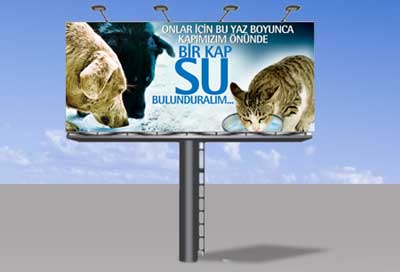 ‘Bir Kap Su Kampanyası’ Elektronik Bilboardlarda