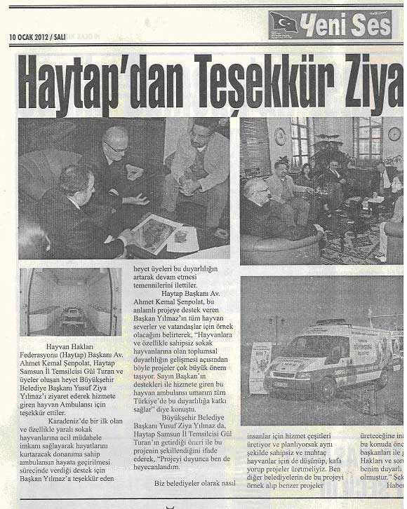 HAYTAP’ın İşbirliğiyle Samsun’da Mucize Gerçekleşiyor: Hayvan  Ambulansı