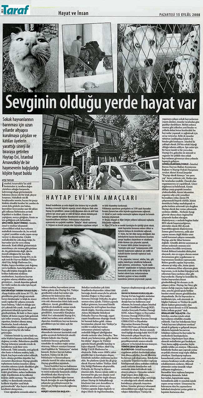 Seviginin Olduğu Yerde Hayat Var - Taraf Gazetesi 2008