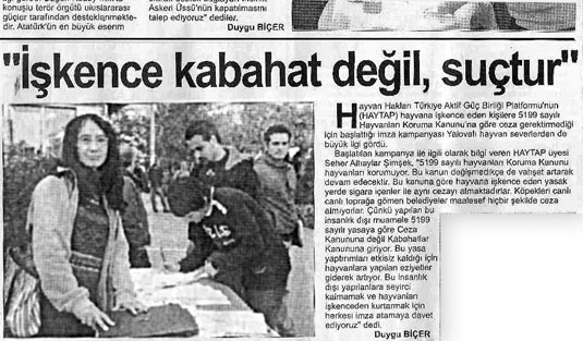 Yalovalılardan 5199 Yasa Değişikliği Kampanyasına Destek !-2007 Yalova